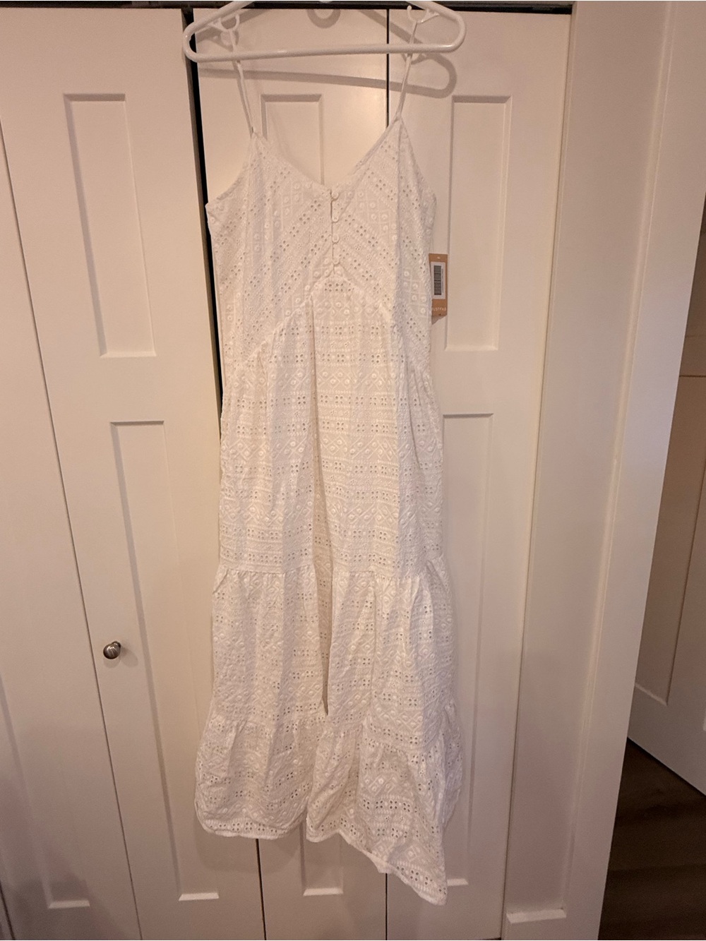Rebellion White Eyelet Tiered Maxi Dress - Picture 7 of 14